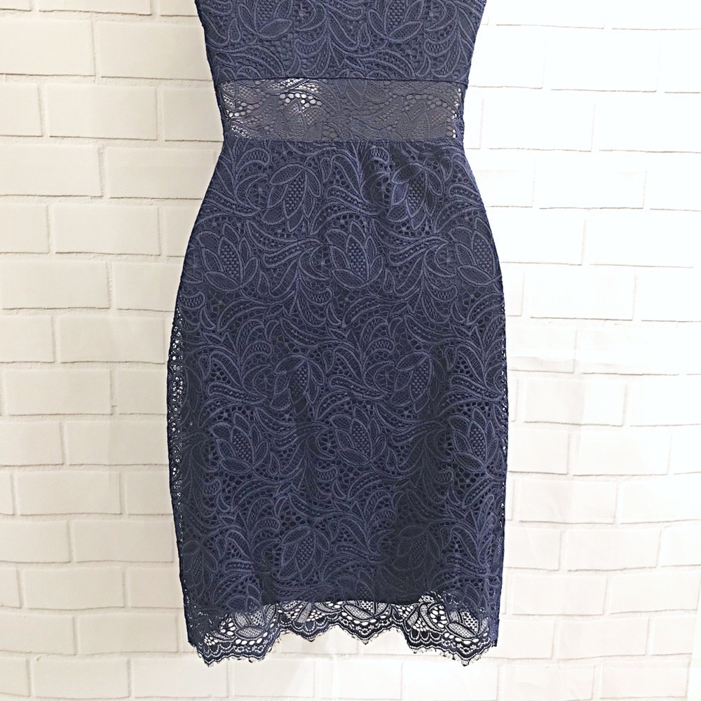 EXPRESS blue lace dress. - Picture 6 of 8